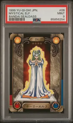 Yugioh Card Mystical Elf # 06 Bandai Sealdass 1999 PSA 9 MINT - Image 1