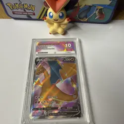 Pokemon TCG Charizard v SWSH050 Black Star Promo Ace 10 Card F**k Ace - Image 1