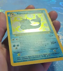 1999 Pokemon TCG Vaporeon Holo Rare Card 12/64 Jungle NM - Image 3