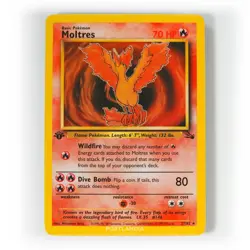 Pokemon - Moltres 1st Edition - Non Holo - 27/62 - Fossil - Rare Card - Ex/NM - Image 1