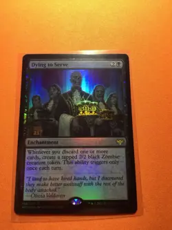 MTG Magic The Gathering Dying To Serve Foil Prerelease Promo Black Zombie - Image 1