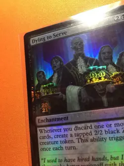 MTG Magic The Gathering Dying To Serve Foil Prerelease Promo Black Zombie - Image 2