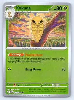 Pokemon Kakuna ME04: Chaos Rising CRI C REVERSE HOLO 002/086 NM - Image 1