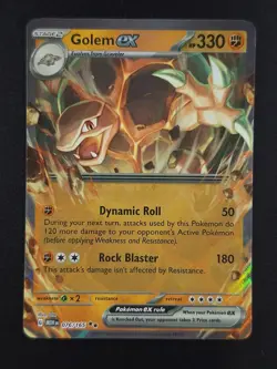 2023 Pokemon GOLEM EX #076/165 Scarlet & Violet 151 Double Rare ENG B - Image 1