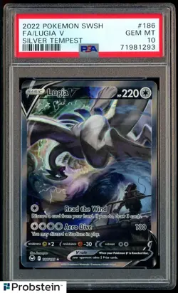 2022 Pokemon SWSH Silver Tempest #186 FA Lugia V PSA 10 GEM MINT - Image 1