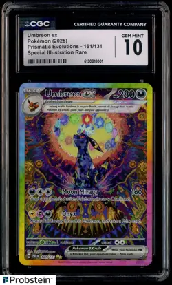 2025 Pokemon Prismatic Evolutions #161 Umbreon Ex SIR CGC 10 - Image 1