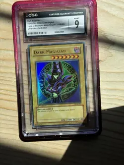 Yugioh! Dark Magician LOB-005 1st Edition Asian - English CGC 9 Mint Bloody - Image 2