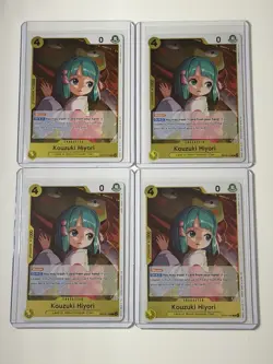 Kouzuki Hiyori OP13-113 Carrying On His Will 4 Foil Card Play Set Lot One Piece - Image 1
