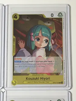 Kouzuki Hiyori OP13-113 Carrying On His Will 4 Foil Card Play Set Lot One Piece - Image 3