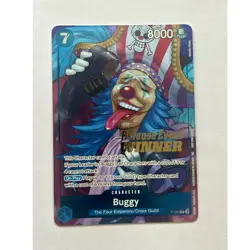 Buggy One Piece CCG Release Event Winner P-084 Character 8000 Power English Ban… - Image 1