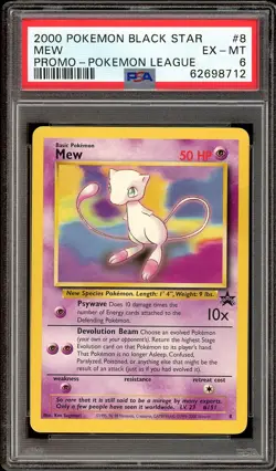 PSA 6 Mew # 8 WOTC Black Star Promo Pokemon Card - Image 1