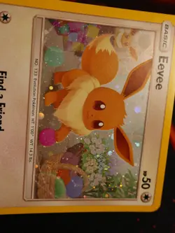 LP Pokemon EEVEE Card SM BLACK STAR PROMO Set SM184 Sun Moon Cosmos Holo Foil - Image 2
