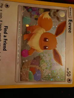 LP Pokemon EEVEE Card SM BLACK STAR PROMO Set SM184 Sun Moon Cosmos Holo Foil - Image 3