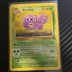 Pokemon Weezing Fossil Uncommon Regular 60 HP 45/62 Card English - Image 1