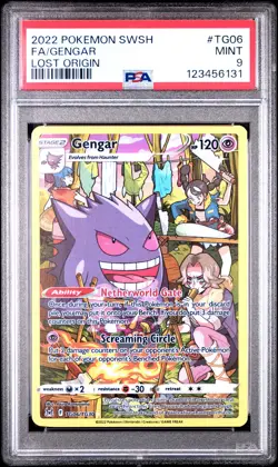 2022 POKEMON SWORD & SHIELD LOST ORIGIN #TG06 FULL ART/GENGAR PSA 9 - Image 1