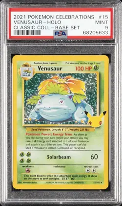 2021 POKEMON CELEBRATIONS CLASSIC COLLECTION #15 VENUSAUR-HOLO PSA 9 - Image 1