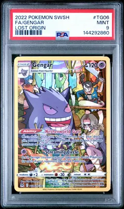 2022 POKEMON SWORD & SHIELD LOST ORIGIN #TG06 FULL ART/GENGAR PSA 9 - Image 1