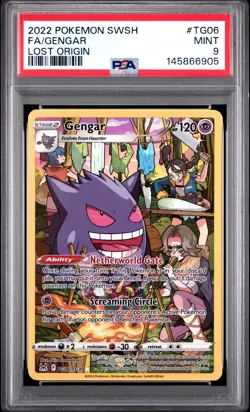2022 POKEMON SWORD & SHIELD LOST ORIGIN #TG06 FULL ART/GENGAR PSA 9 - Image 1