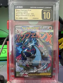 Pokemon Mega Charizard X ex 023 Me: Black Star Promo Holo CGC Pristine 10 - Image 1