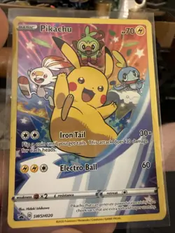 Pokemon TCG Pikachu SWSH020 Promo Holo Iron Tail Electro Ball HP70 - Image 1