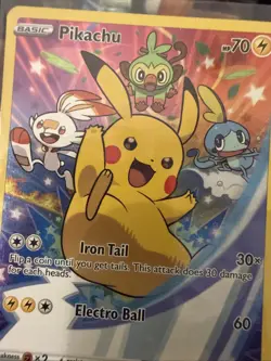 Pokemon TCG Pikachu SWSH020 Promo Holo Iron Tail Electro Ball HP70 - Image 4