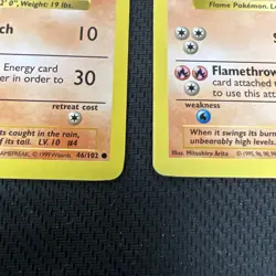 Charmander and Charmeleon Base Set Shadowless Pokemon TCG 1999 Vintage CH1 - Image 2