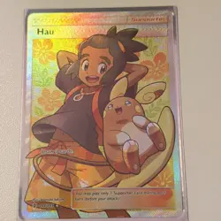 Pokemon Hau 144/145 SM Guardians Rising Ultra Rare Full Art Holo English 2017 - Image 1