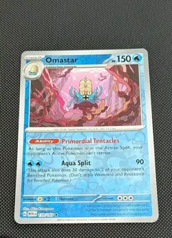 Pokemon TCG Omastar Reverse Holo Card 139/165 151 Series - Image 1