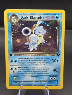 Wizards of the Coast Dark Blastoise Team Rocket 3/82 1st Ed Holo Rare 70 HP - Image 1