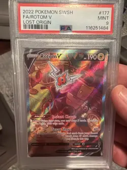 Pokemon TCG Rotom V 177/196 Alt Full Art SWSH11 Lost Origin 2022 PSA 9 MINT ⭐ - Image 1