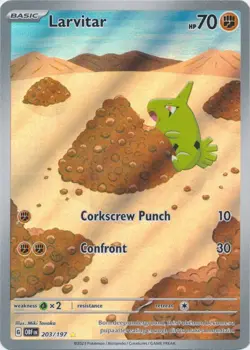 Pokemon SV03: Obsidian Flames Larvitar 203/197 Holo Illustration Rare NM - Image 1