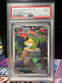 Sewaddle 087/086 Illustration Rare SV: White Flare English Pokemon graded 9 - Image 1