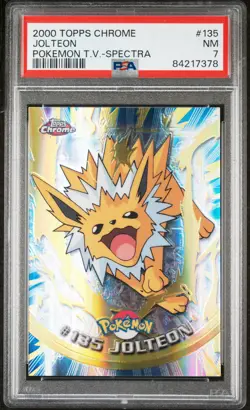 2000 TOPPS CHROME POKEMON T.V. SPECTRA #135 JOLTEON PSA 7 - Image 1