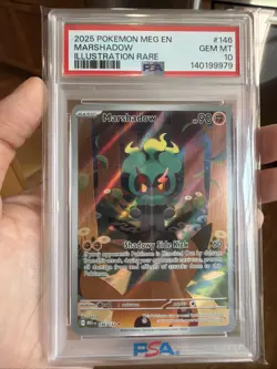 2025 POKEMON MARSHADOW #146 MEGA EVOLUTION ILLUSTRATION RARE PSA 10 - Image 1
