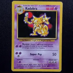 Kadabra 32/102 Uncommon Base Set Unlimited Pokemon Damaged - Image 1
