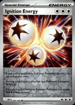 IGNITION ENERGY 086/086 UNCOMMON WHITE FLARE POKEMON REVERSE HOLO NM - Image 1