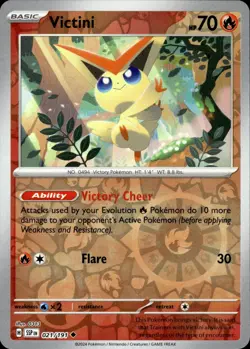 VICTINI 021/191 UNCOMMON SURGING SPARKS POKEMON REVERSE HOLO NM - Image 1
