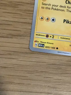 Pikachu 025/165 Scarlet & Violet 151 Error (Printer Hickey) Pokemon Red Ink - Image 2