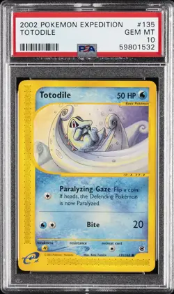 2002 POKEMON EXPEDITION #135 TOTODILE PSA 10 - Image 1