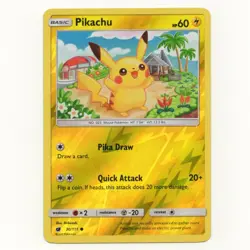 Pokemon Pikachu 30/111 Reverse Holo Sun & Moon Crimson Invasion NM - Image 1