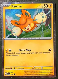 Pokemon TCG Pawmi 40/102 Scarlet & Violet Black Star Promos SVP Cosmos Holo NM - Image 1