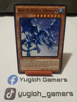 Yu-Gi-Oh White Night Dragon SR02 1st Edition Common Light Played - Image 1