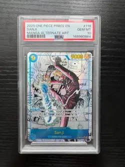 One Piece Sanji OP06-119 PSA 10 Manga Alternate Art - Image 1