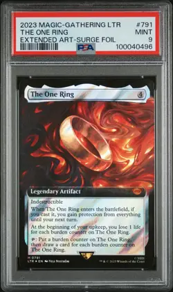 2023 MTG TALES OF MIDDLE-EARTH EXTENDED ART-SURGE FOIL #791 THE ONE RING PSA 9 - Image 1