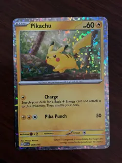 McDonald's 2024 Pokemon Pikachu Holo Card 002/015 Promo - Image 1