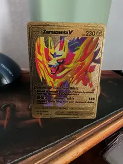 Pokemon TCG: Zamazenta V - Gold Metal Foil - 139/202 - Display Card - 2020 - Image 1