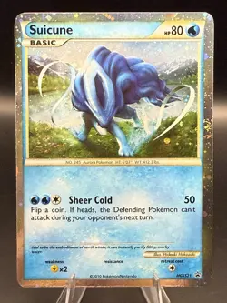 Suicune HGSS21 Black Star Promo Holo NM Pokemon Card Double Swirl - Image 3