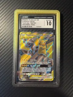 Pikachu and Zekrom GX 162/181 Sun & Moon Team-Up Card CGC 10 - Image 1