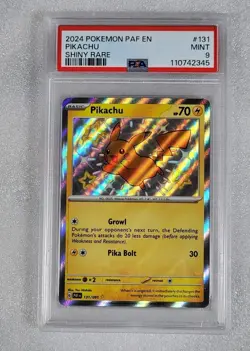 Pikachu 131/091 PSA 9 MINT SV Paldean Fates Shiny Pokemon TCG - Image 1