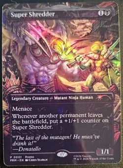 Super Shredder Borderless Teenage Mutant Ninja Turtles Foil Promo Playtest Card - Image 1
